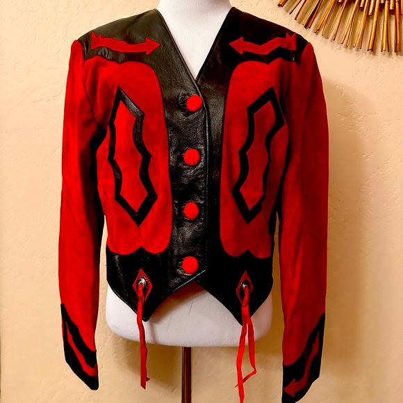 RICKY NELL Bolero Style western rodeo jacket Yellowstone leather - Picture 1 of 11